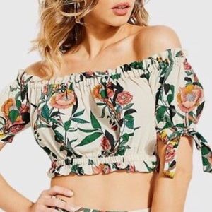 GUESS Off Shoulder Crop Top